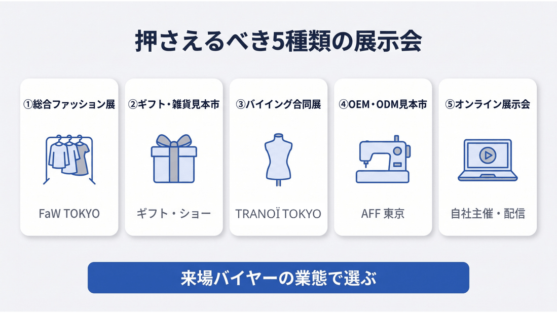 アパレル・ファッション雑貨業界で押さえるべき5種類の展示会